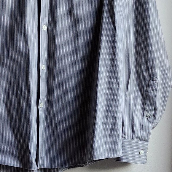 Eddie Bauer Gray Pin Striped Button Down Shirt Size Large - Picture 3 of 14